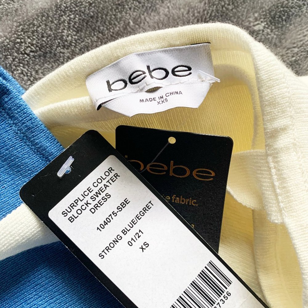 bebe - Surplice Color Block Sweater Dress - Picture 5 of 5